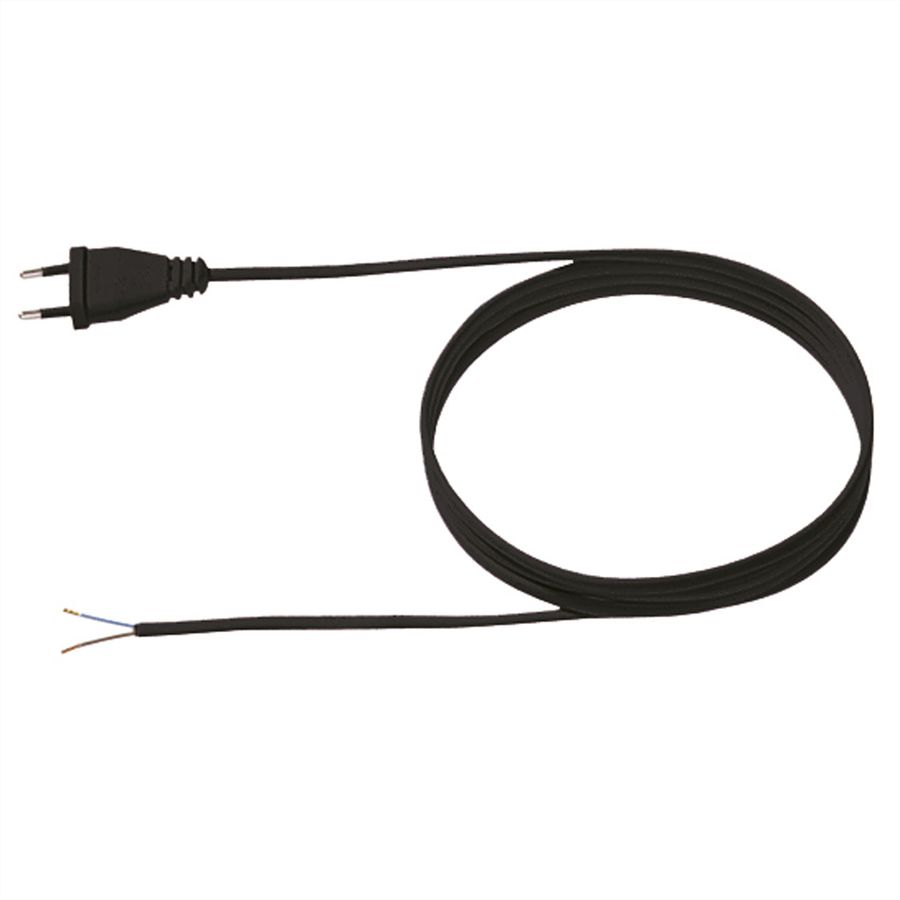 BACHMANN Câble 2x0,75 2m noir, H03VVH2-F Connecteur Euro, non emballé