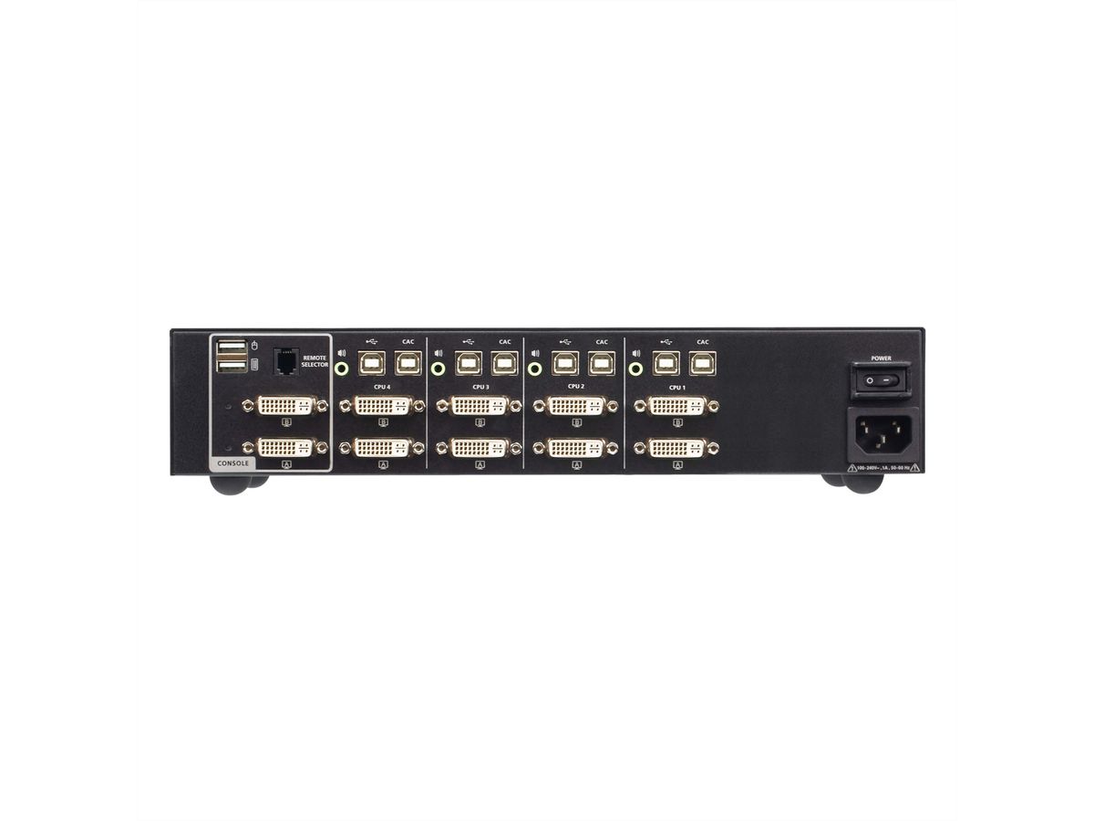 ATEN CS1144D4C Commutateur KVM sécurisé DVI à 4 ports USB et double affichage avec CAC