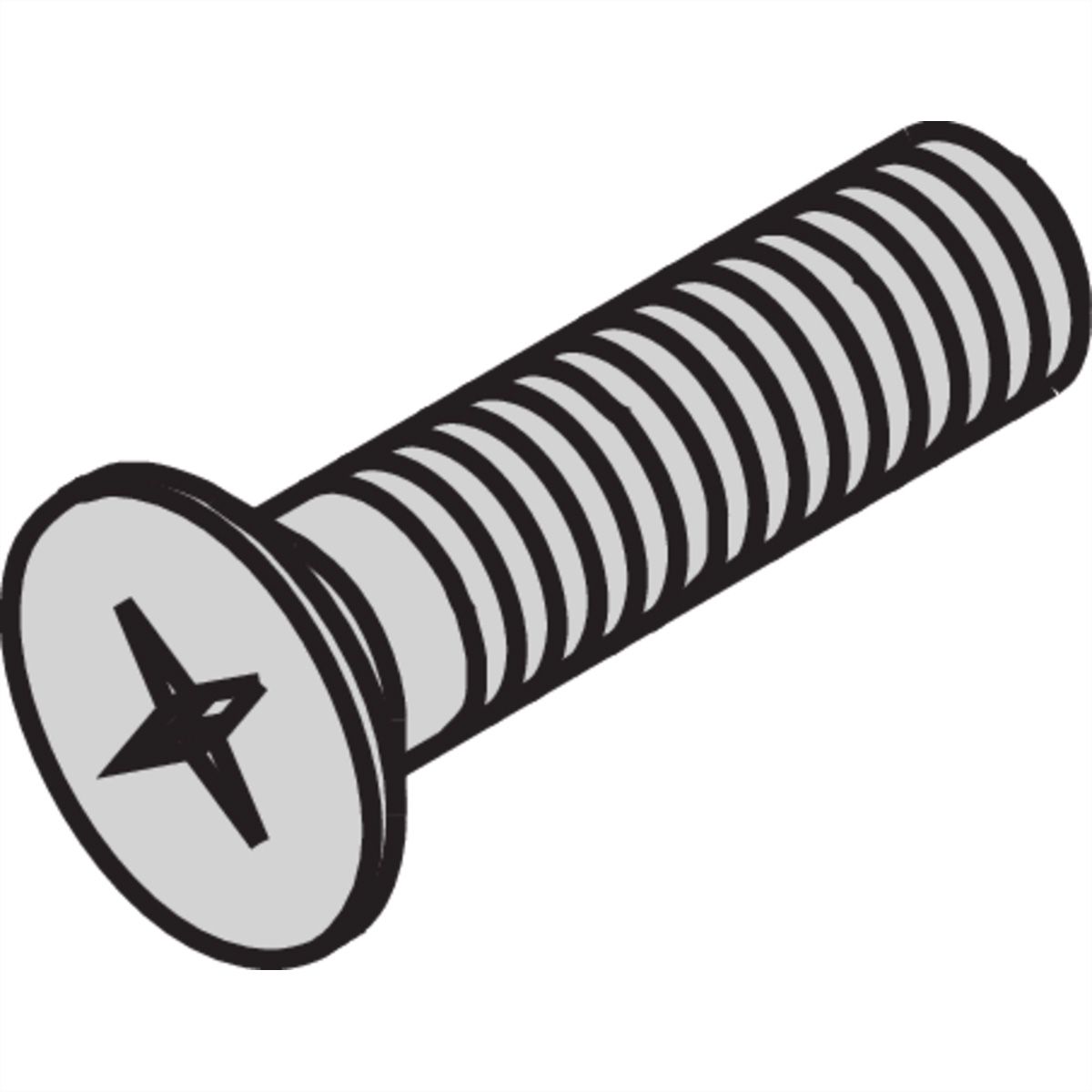 Vis à tête fraisée SCHROFF, empreinte cruciforme, M2.5x12 mm, acier nickelé
