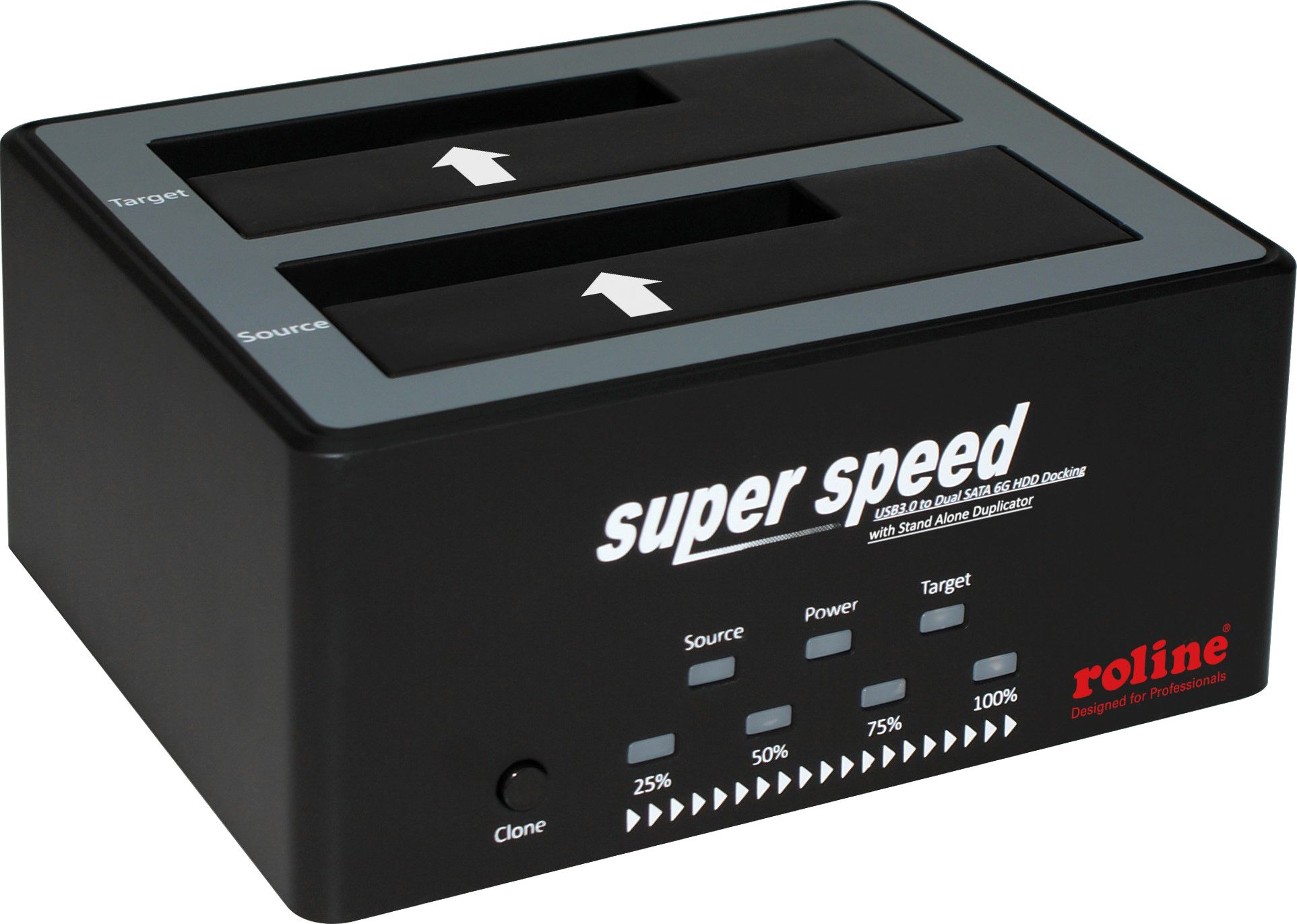 ROLINE Station d'accueil HDD/SSD 2.5" / 3.5" SATA, USB 3.2 Gen 1, fonction Copie