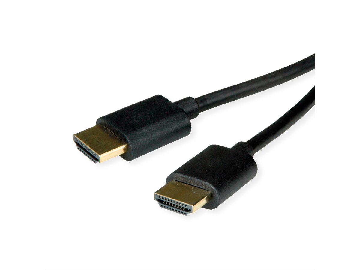 ROLINE Câble HDMI High Speed avec Ethernet, Slim, noir, 2 m