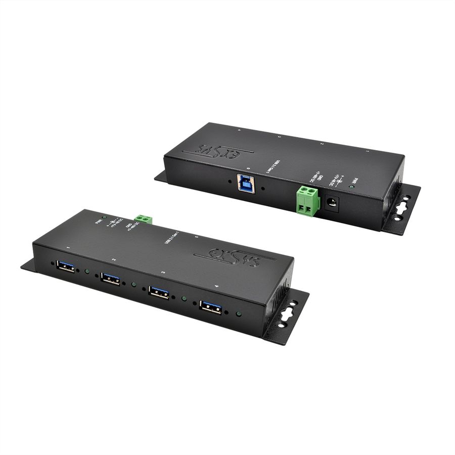 EXSYS EX-1183HMVS-2 Hub USB 3.2 Gen1 métal à 4 ports, protection de surtension 15KV ESD