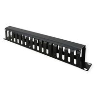 VALUE Plaque avant 19" de 1U avec canal de rangement de 40 x 80 mm, noir