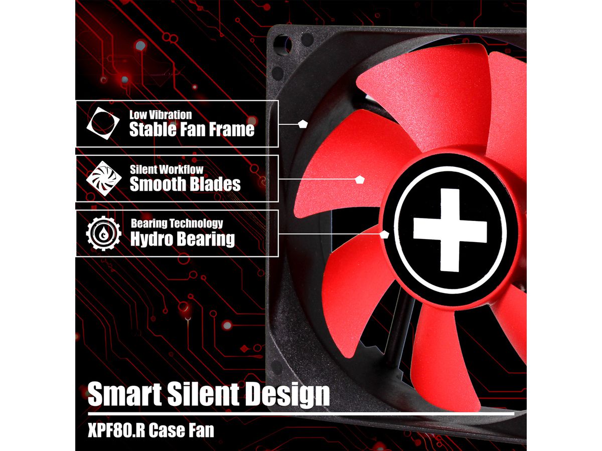 Xilence XPF80.R 80mm Performance Ventilateur de boîtier, 3PIN