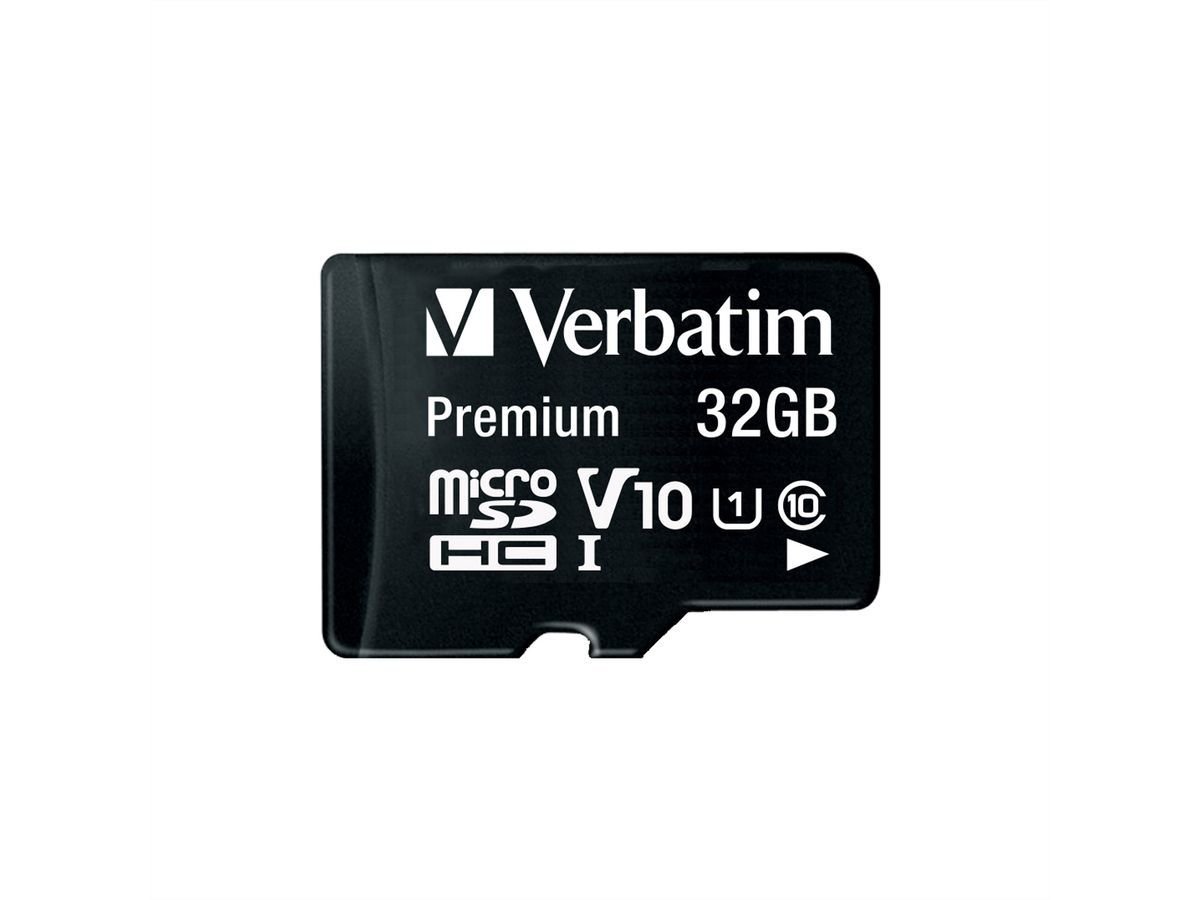 VERBATIM Micro SDHC 32 Go, Classe 10 avec adaptateur