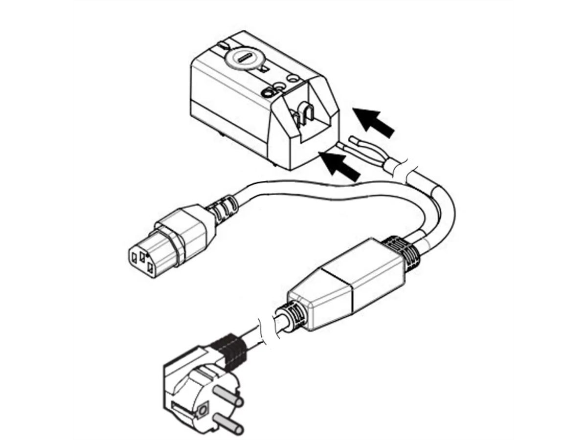 SCHROFF Thermostat avec prise SCHUKO/UTE, câble secteur pour refroidissement, 230 VAC