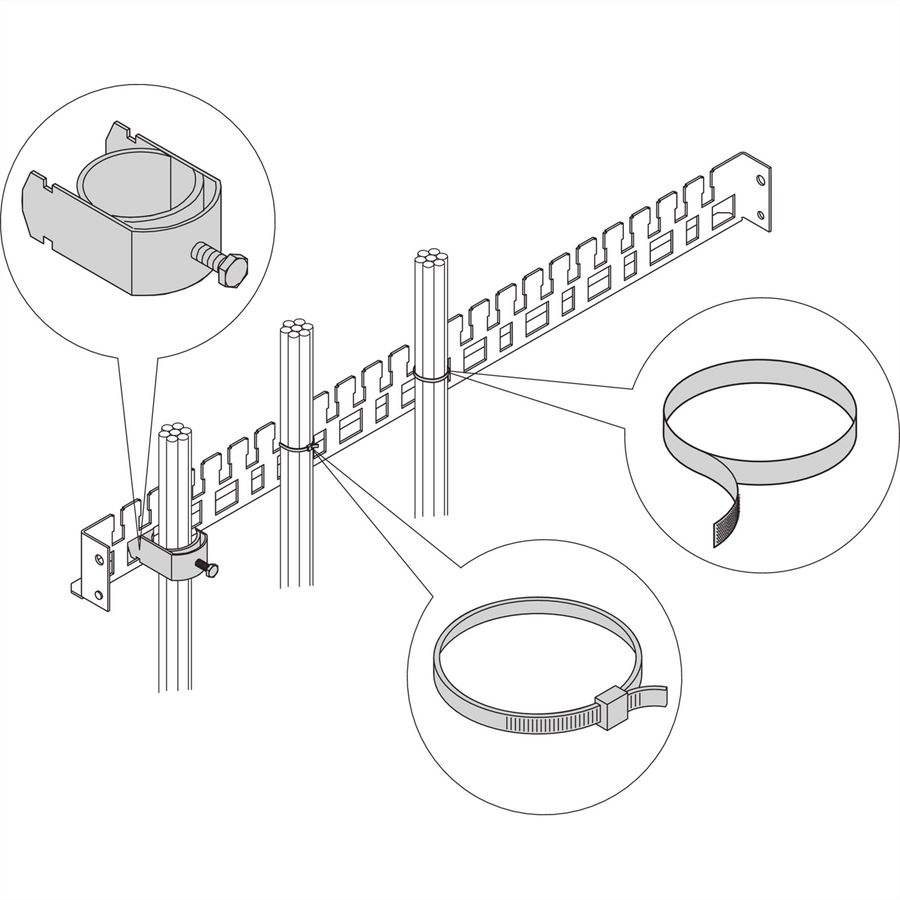 SCHROFF Epcase Rail support de câbles, 600W, RAL 7035