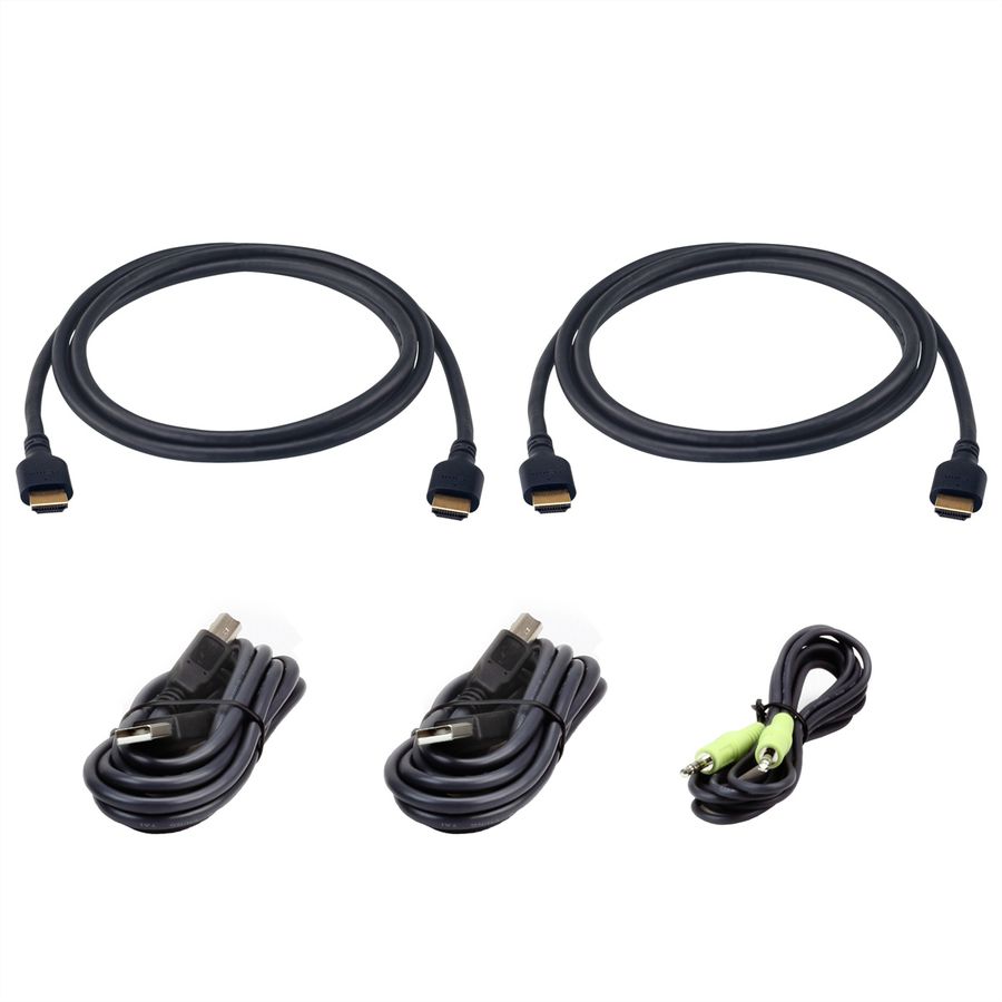 ATEN 2L-7D02UH21X5 Kit de câbles KVM sécurisés USB ultra haut débit HDMI double écran 1,8 m