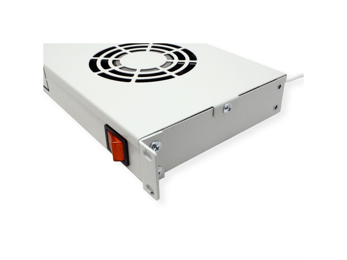 ROLINE 19" Unité de ventilation, 2 ventilateurs, Thermostat gris