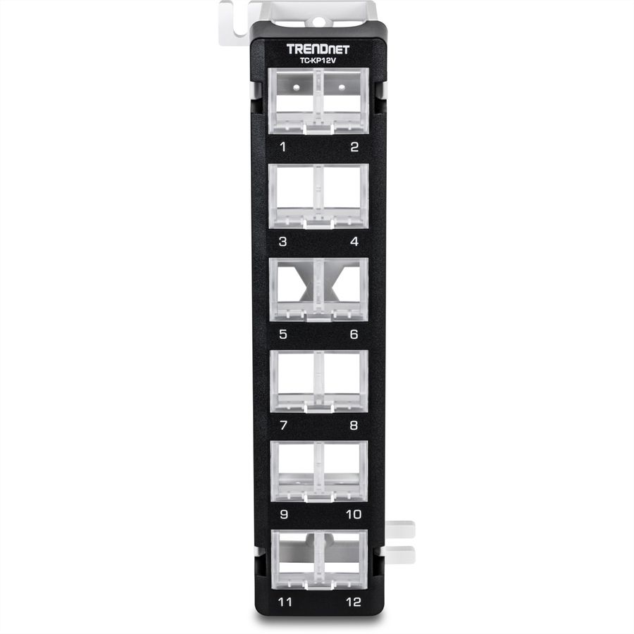 TRENDnet TC-KP12V Panneau de brassage Keystone vierge à 12 ports, montage mural coudé