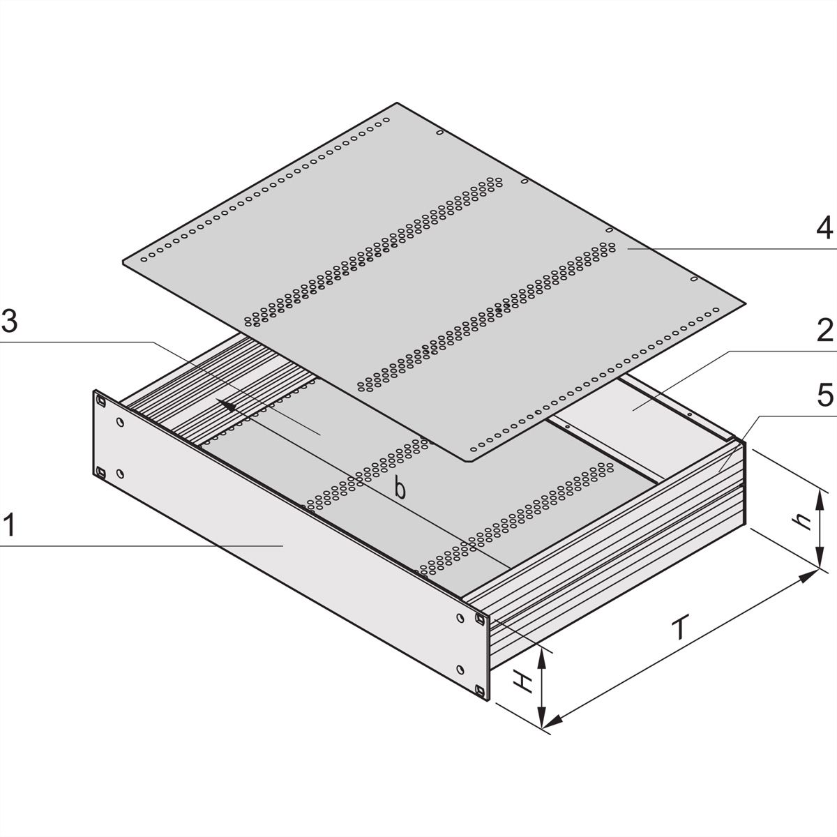 SCHROFF MultipacPRO 19" Châssis, aluminium, pour cartes Europe, 2 U, 280 mm