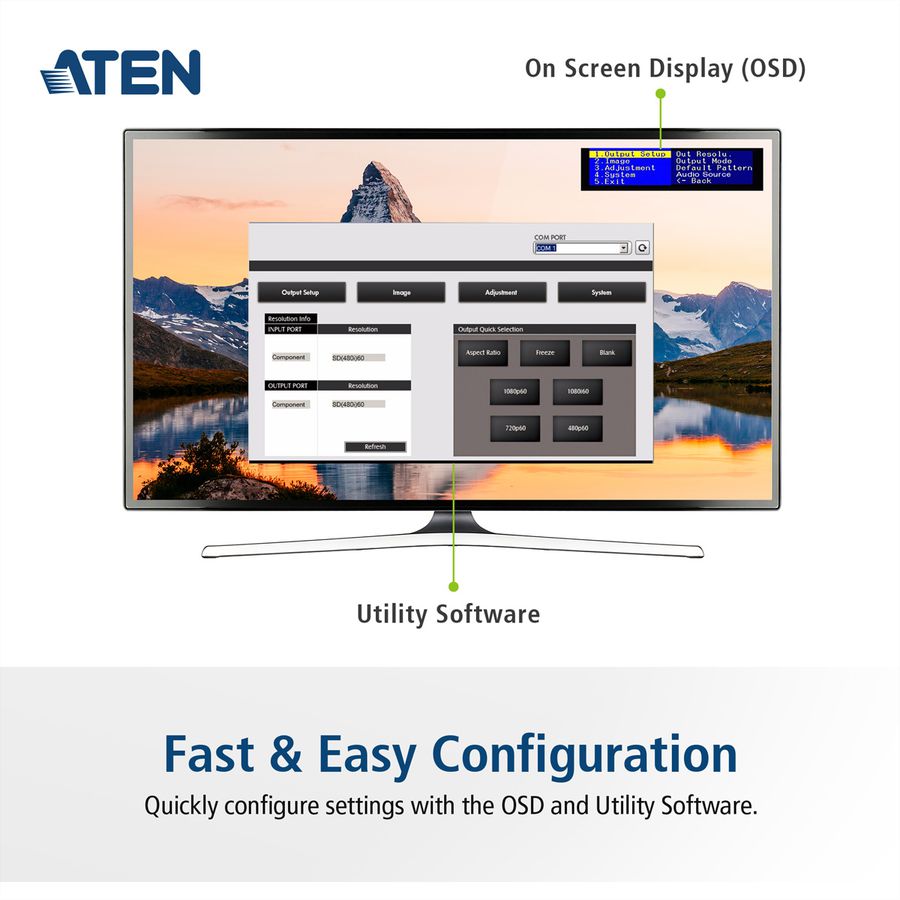 ATEN VC182 Convertisseur VGA-HDMI avec convertisseur de format d'image