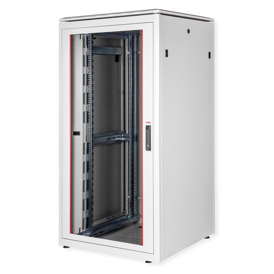 ROLINE 19" Baie réseau Pro 32U, 800x800 LxP Porte verre gris