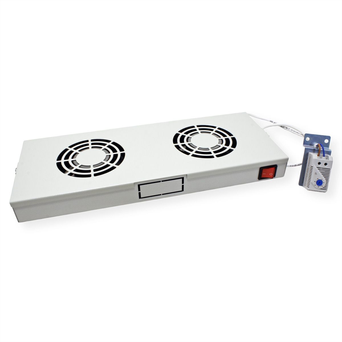 ROLINE 19" Unité de ventilation, 2 ventilateurs, Thermostat gris