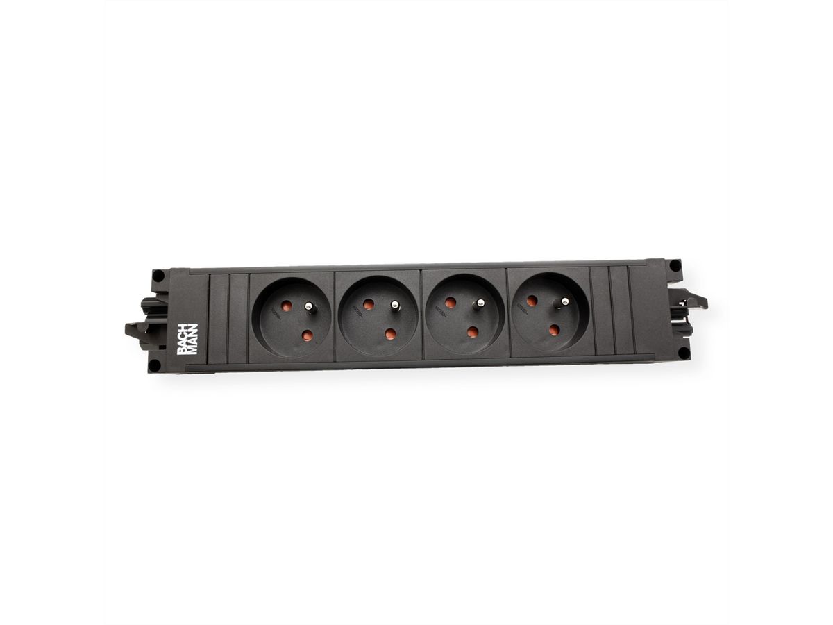 BACHMANN STEP BASE 4xUTE GST18, CEE 7/7 fiche de contact de protection C19 1m