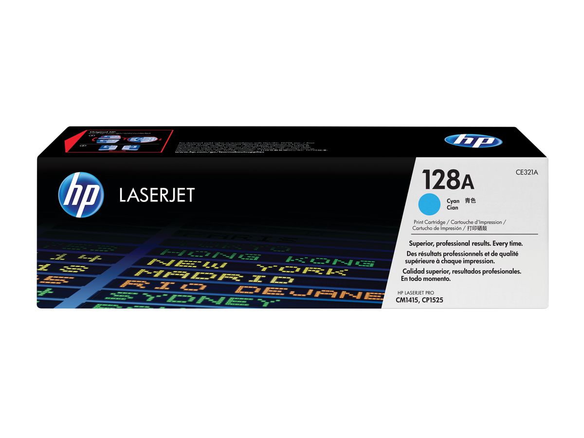 HP 128A toner LaserJet cyan authentique