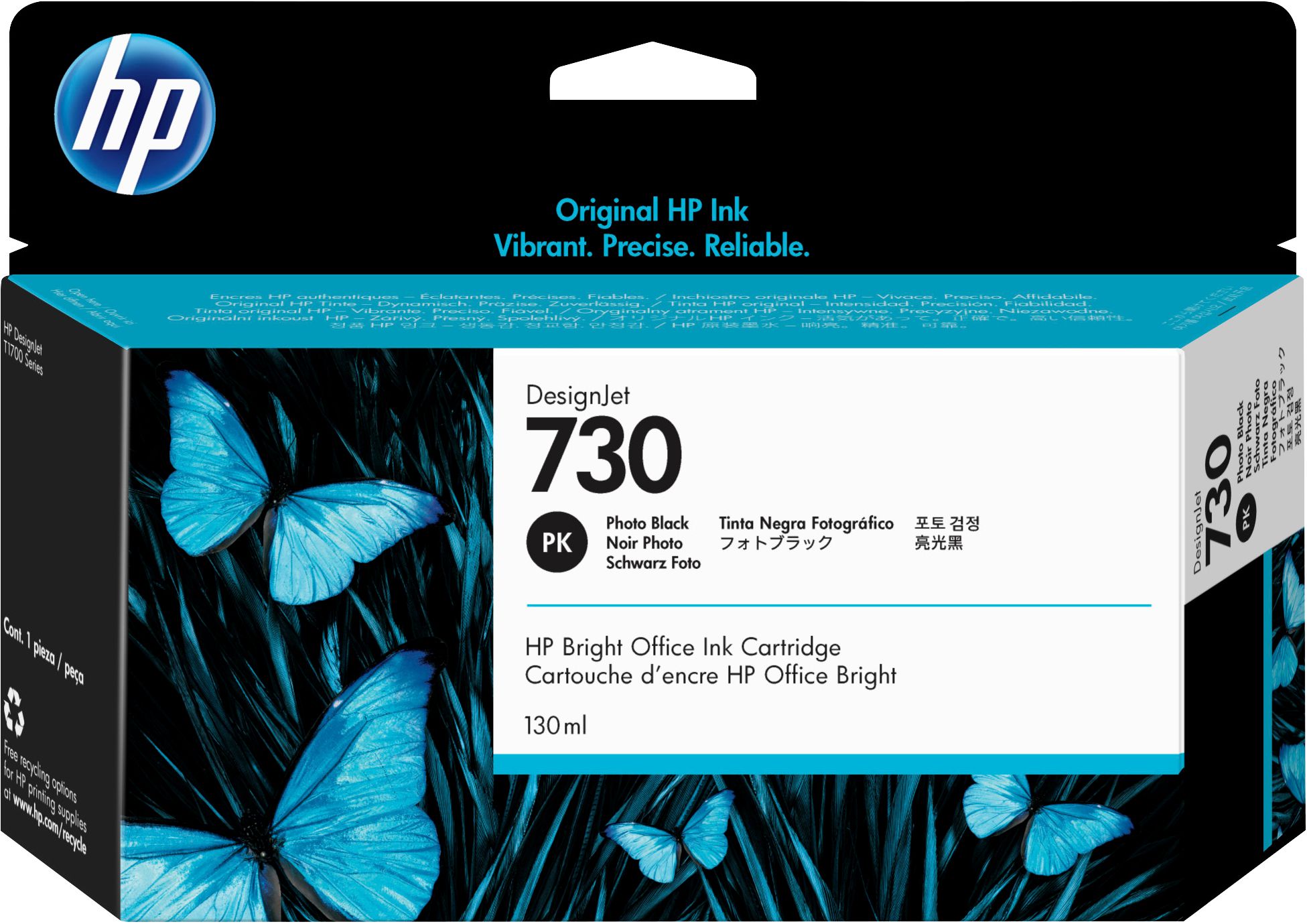 HP Cartouche d’encre 730 DesignJet noir photo, 130 ml