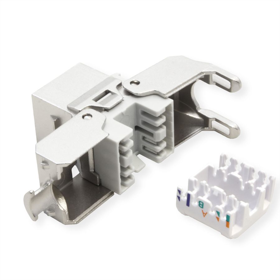 ROLINE Keystone Cat.6A (Classe EA), RJ-45, blindé, sans outil, argent