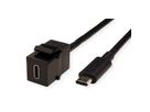 BACHMANN Keystone USB 3.1 Coupleur A/A femelle-Femelle noir, 0,5 m