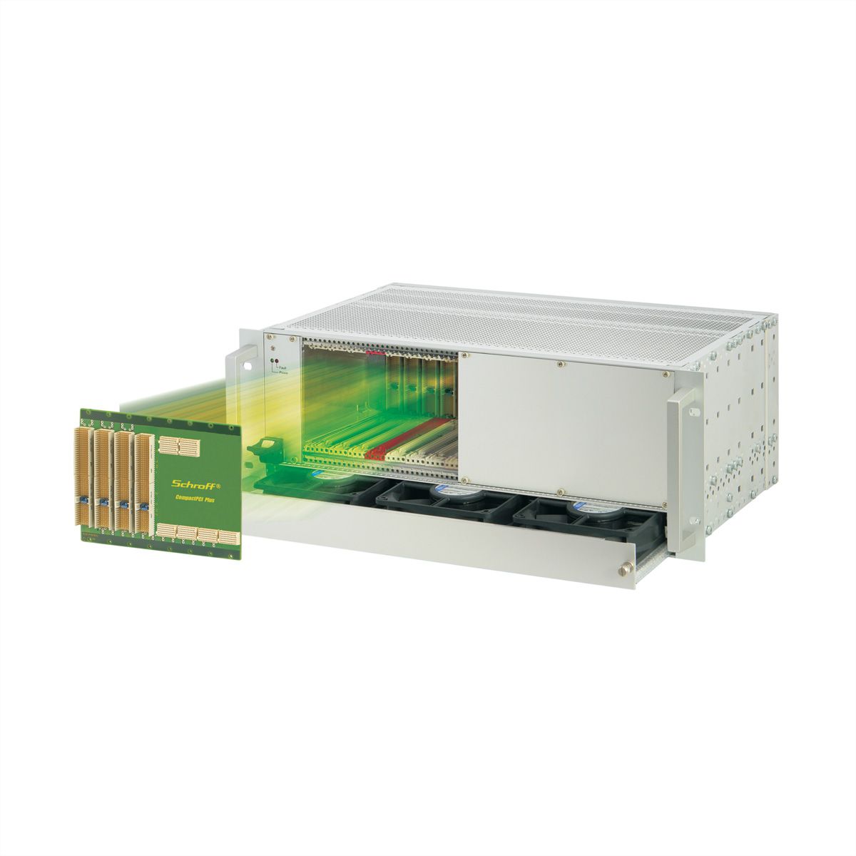 SCHROFF CPCI PlusIO System avec PSU enfichable, 4 U, 8 slots