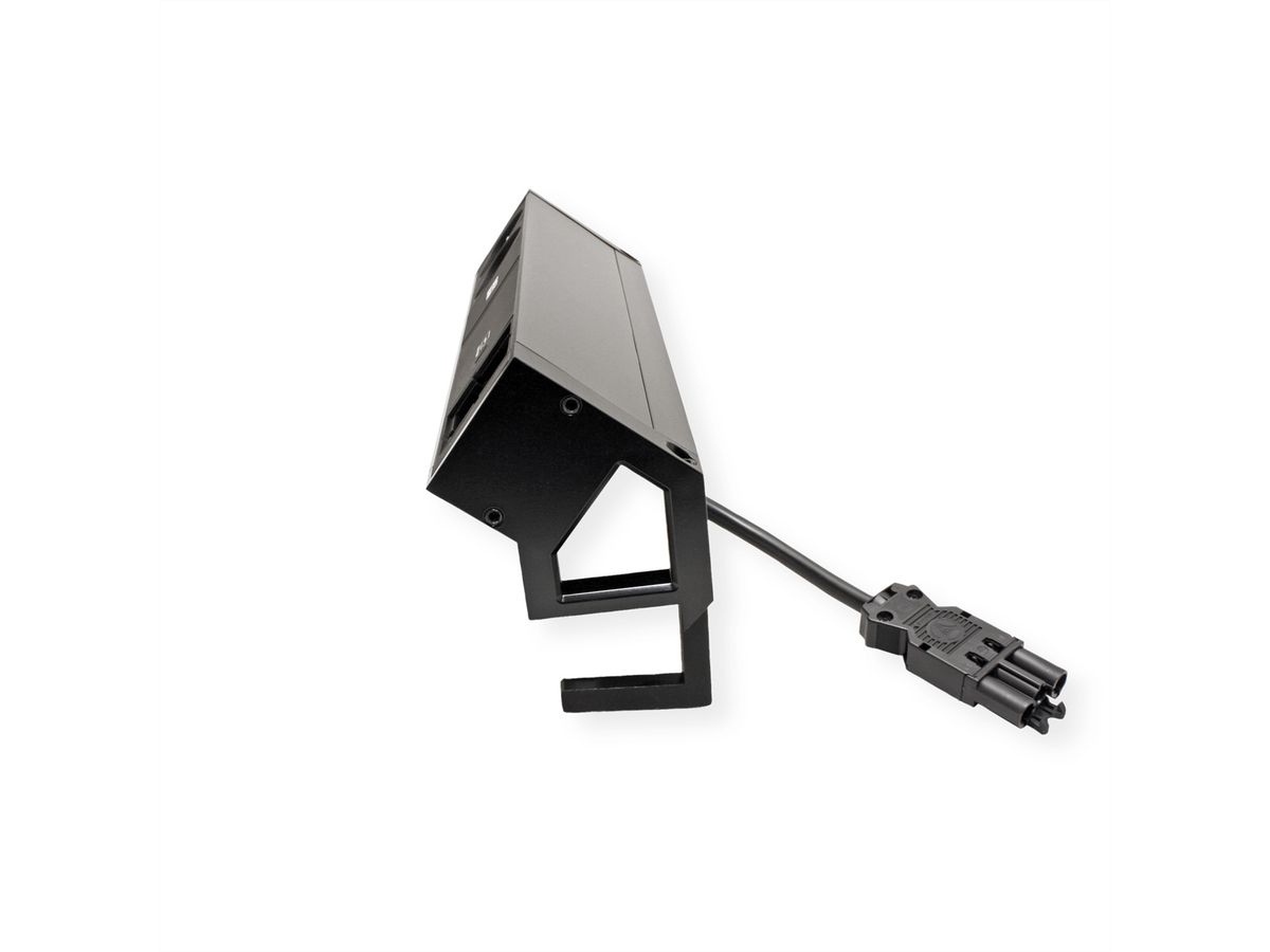 BACHMANN DESK2 2xUTE 1xUSB C 60W 1xCM 0,2m GST18 RAL9005