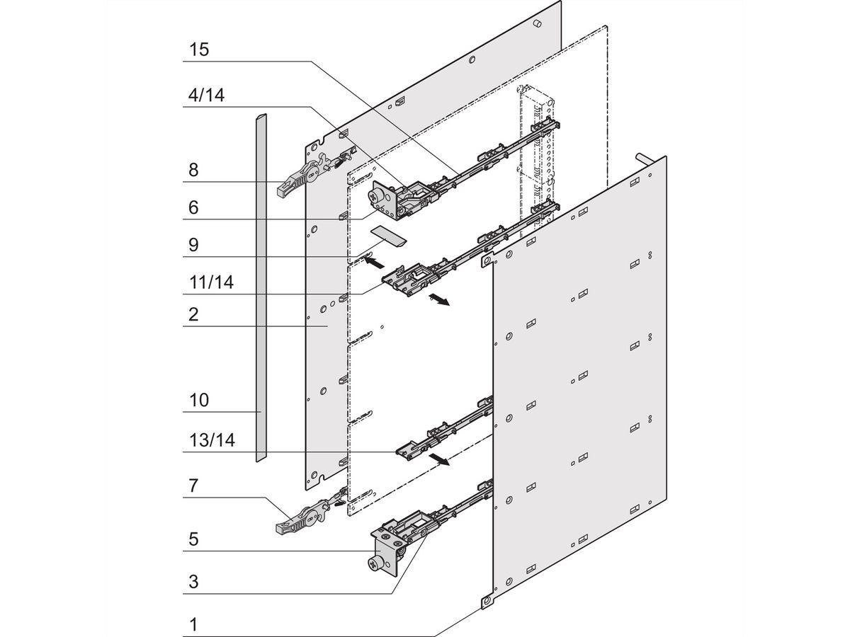 Mécanisme de support SCHROFF pour modules AdvancedMC compacts et complets, sans jambe de force