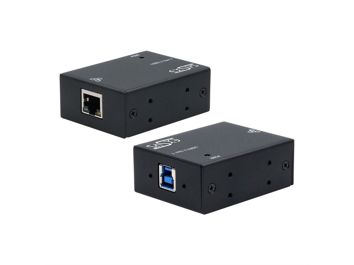 EXSYS EX-13021HMV USB 3.2 type B vers Ethernet 1 Gigabit, kit rail DIN inclus