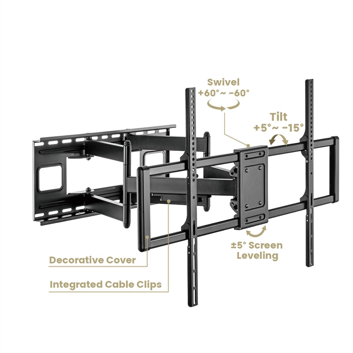 VALUE Support mural pour écrans LCD, flexible, < 120kg, < 304.8cm / 120"