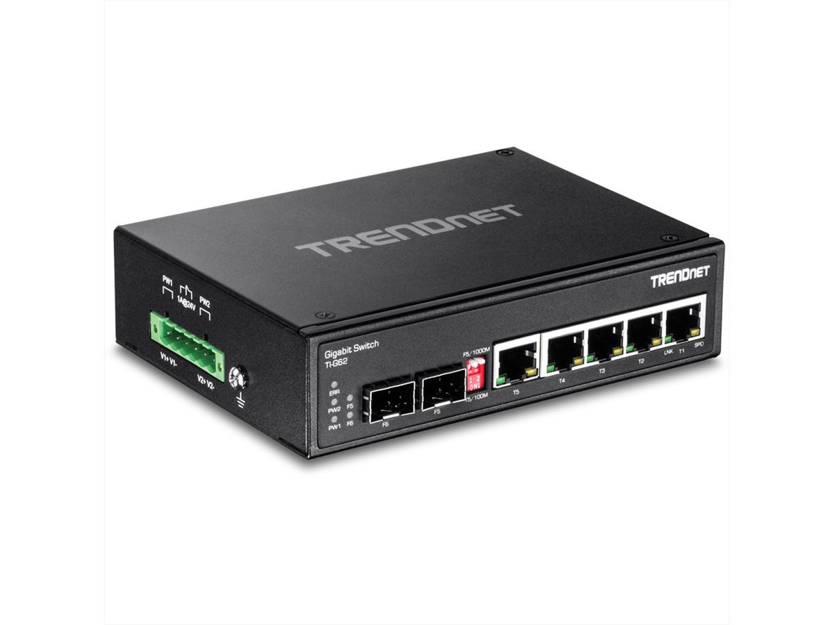 TRENDnet TI-G62 Switch Rail DIN Gigabit industriel renforcé à 6 ports