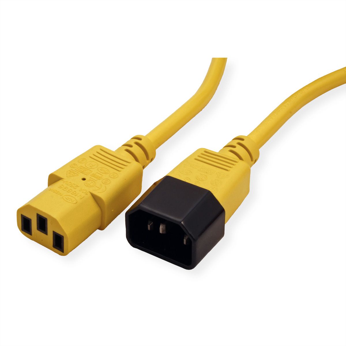 ROLINE Câble d'alimentation, IEC 320 C14 - C13, jaune, 1,8 m