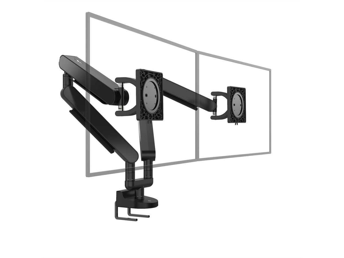 BACHMANN ZG2 bras double pour écran DS noir, montage sur bureau, 17-34 pouces, jusqu'à 11 kg