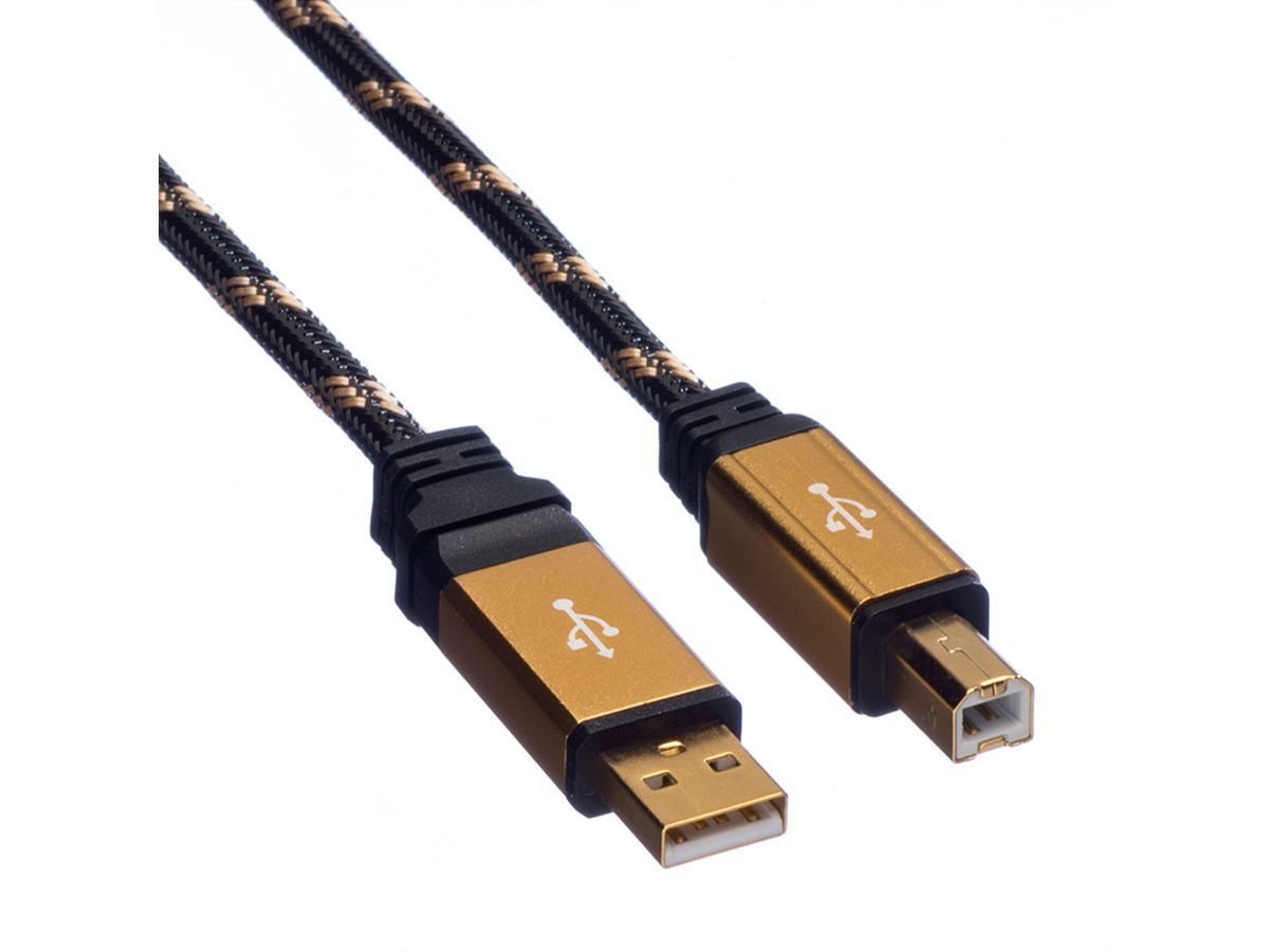 ROLINE GOLD Câble USB 2.0, type A-B, Retail Blister, 3 m