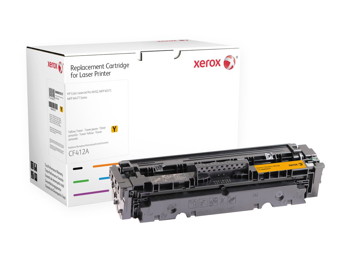Xerox Toner jaune. Equivalent à HP CF412A. Compatible avec HP Color LaserJet Pro MFP M477, LaserJet Pro MFP M377, Pro M452