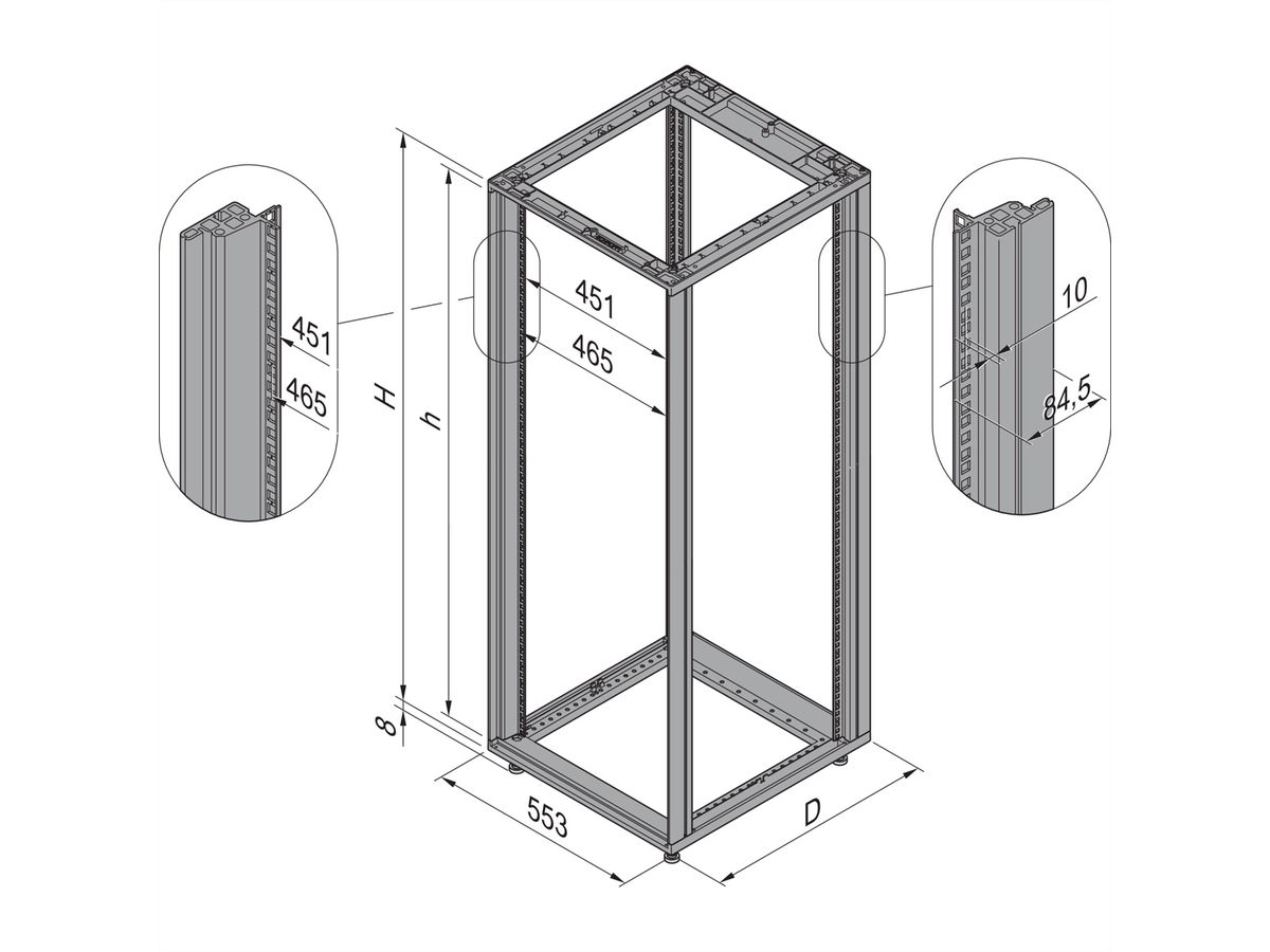 SCHROFF Châssis HD-U 16U 553B1000P 7021
