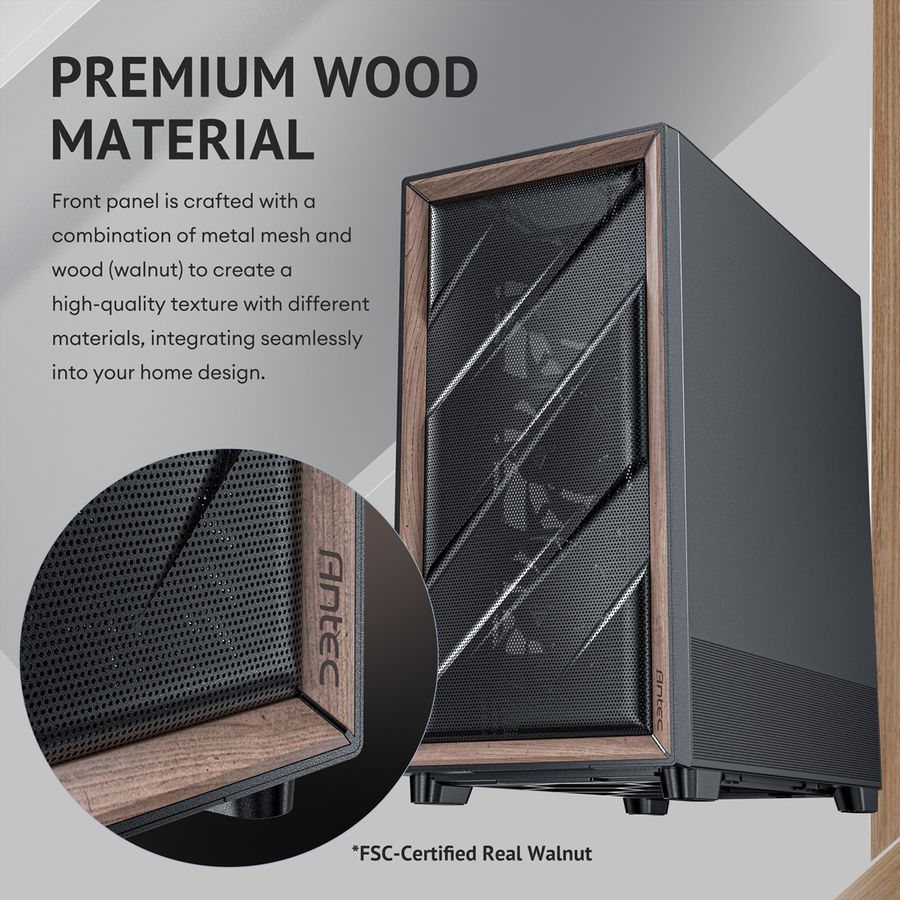 ANTEC FLUX Boîtier PC Midi Tower Gaming ATX, noir