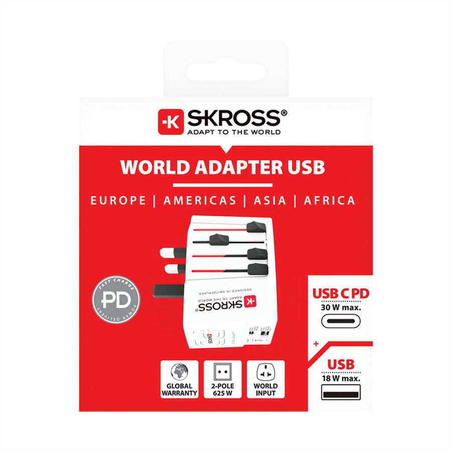SKROSS MUV AC30PD White Adaptateur de voyage, monde