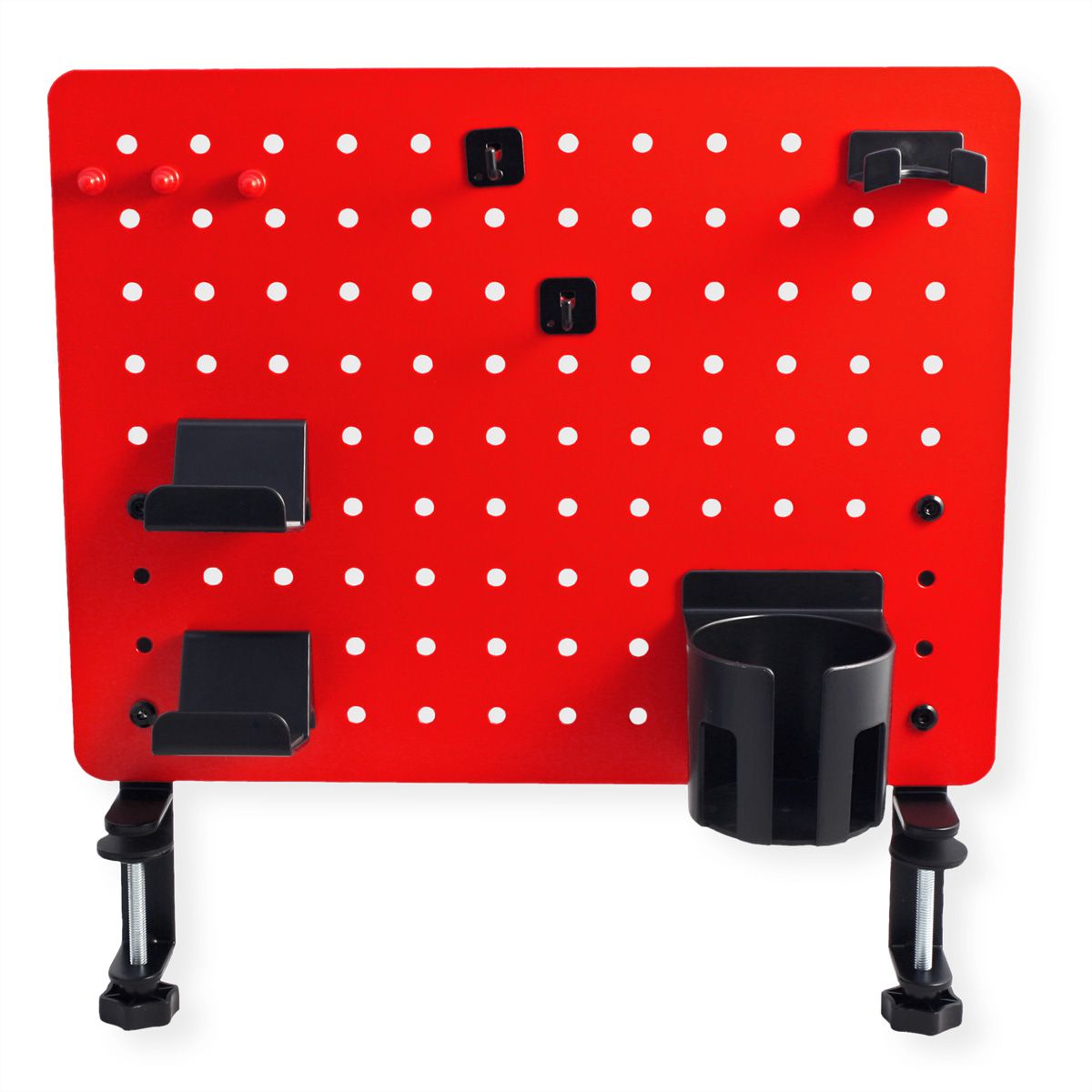 VALUE Panneau perforé, fixation par pince, rouge
