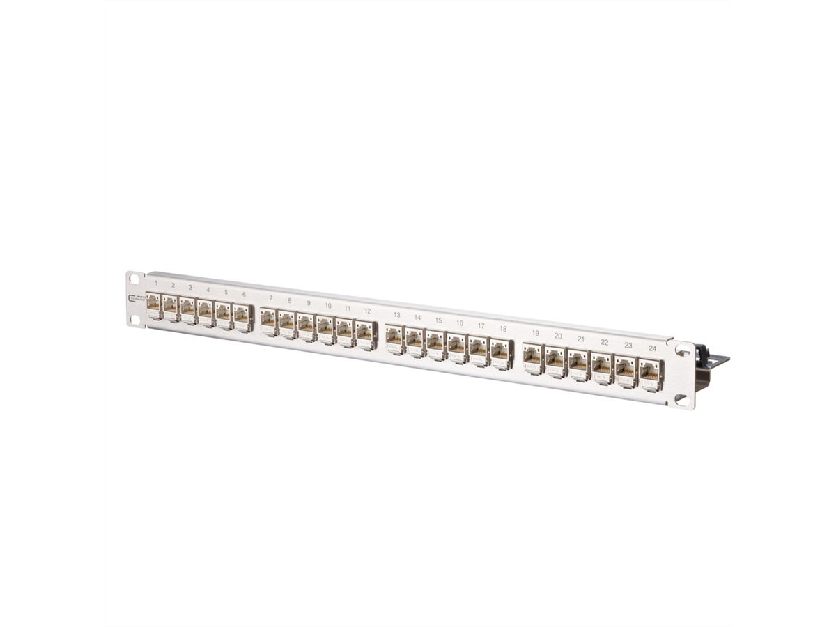 C6Amodul 24 ports 180°M 1UH acier inox, Acier inoxydable