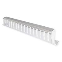 VALUE Plaque 19", 1 UH avec canal de rangement 40 x 80 mm, gris