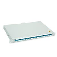 TELEGÄRTNER BASIS V Panneau fibre optique avec coupleurs & Pigtails , 24x LC Duplex, bleu, OS2 PC