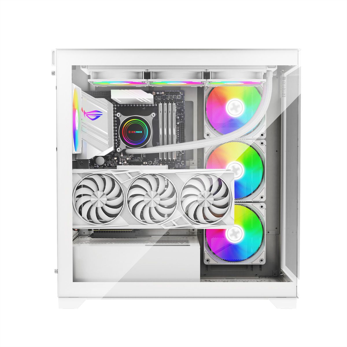 XILENCE Xilent Gleam X818.W.ARGB Gaming ATX PC blanc, Tour RGB ATX Midi