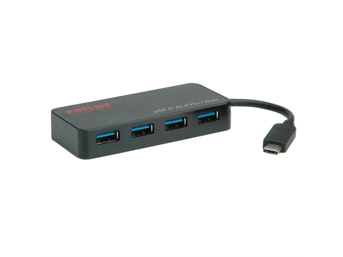 ROLINE Hub USB 3.2 Gen 1, 4 ports, prise type C