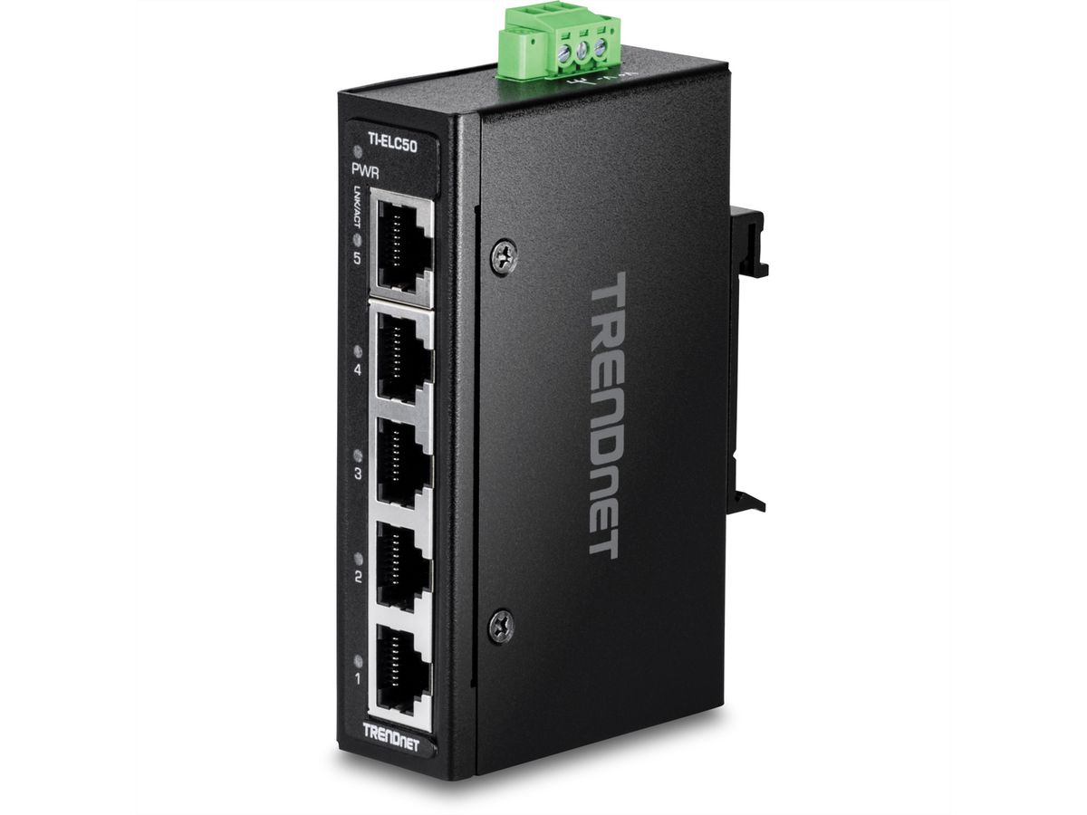 TRENDnet TI-ELC50 Mini switch industriel rail DIN, Fast Ethernet à 5 ports