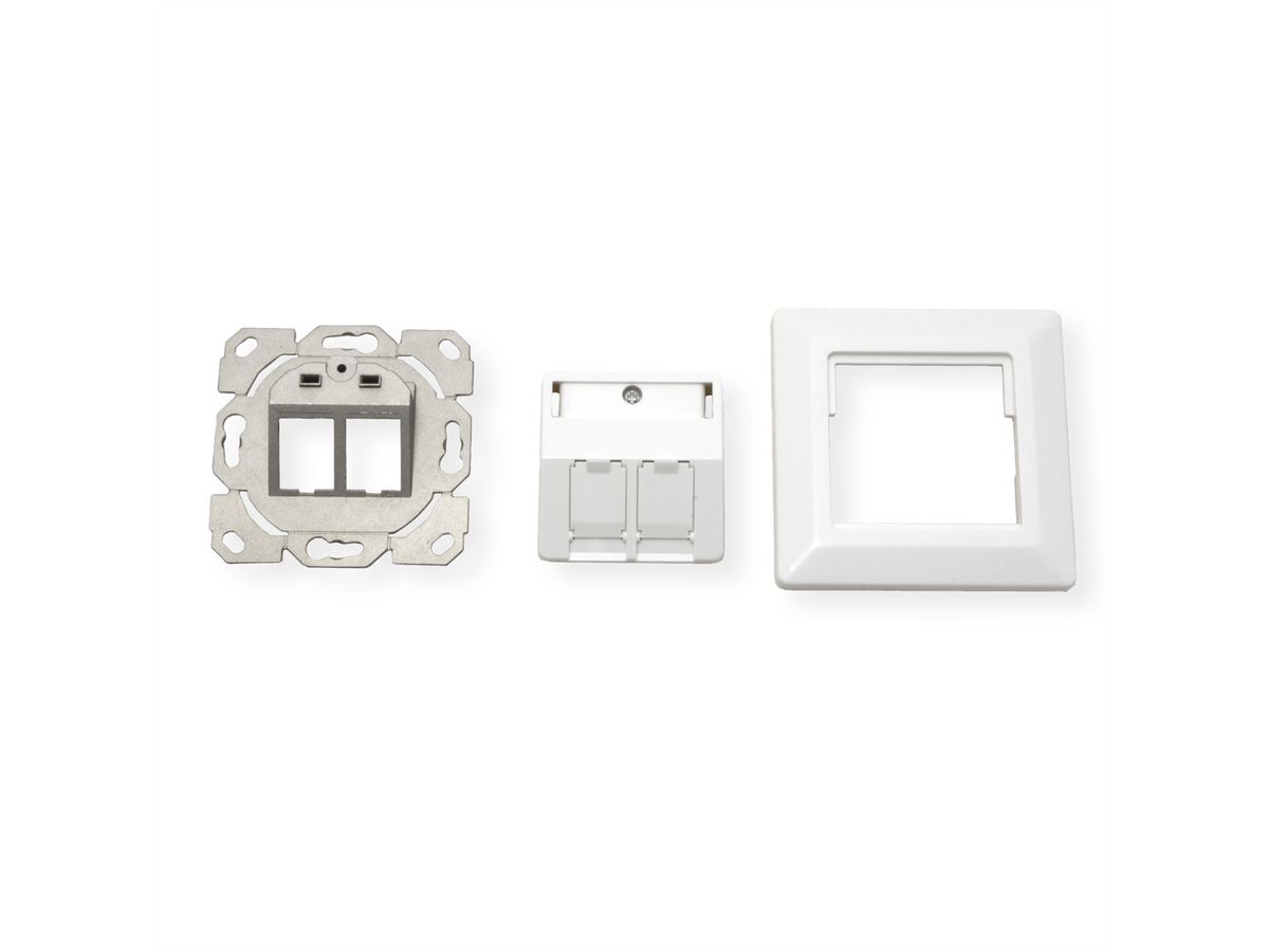 ROLINE Embase pour modules, 2 ports, pour keystones