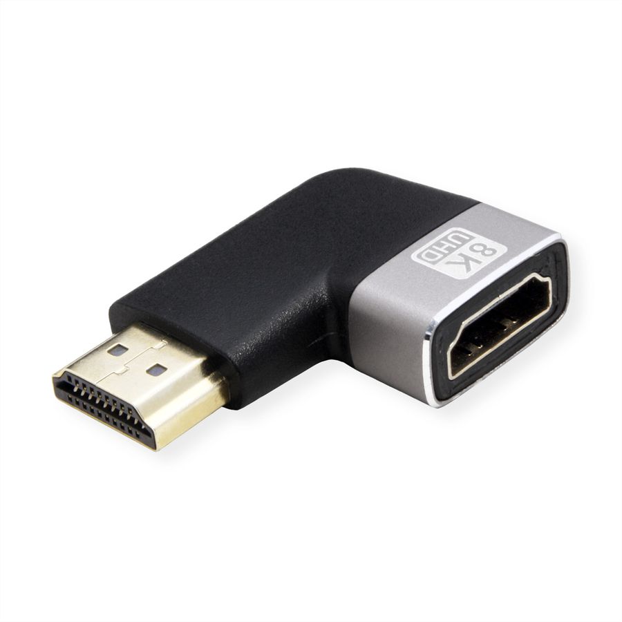 ROLINE Adaptateur HDMI, 8K, HDMI M/F, coudé à 90°