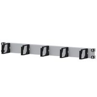 Passe-câbles 19" 1 UH avec 5 arceaux en plastique gris