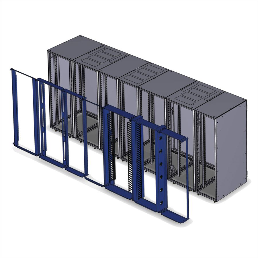 Cache de séparation d'air SCHROFF, kit de face avant, pour largeur d'armoire 800 mm, avec doigts de câble