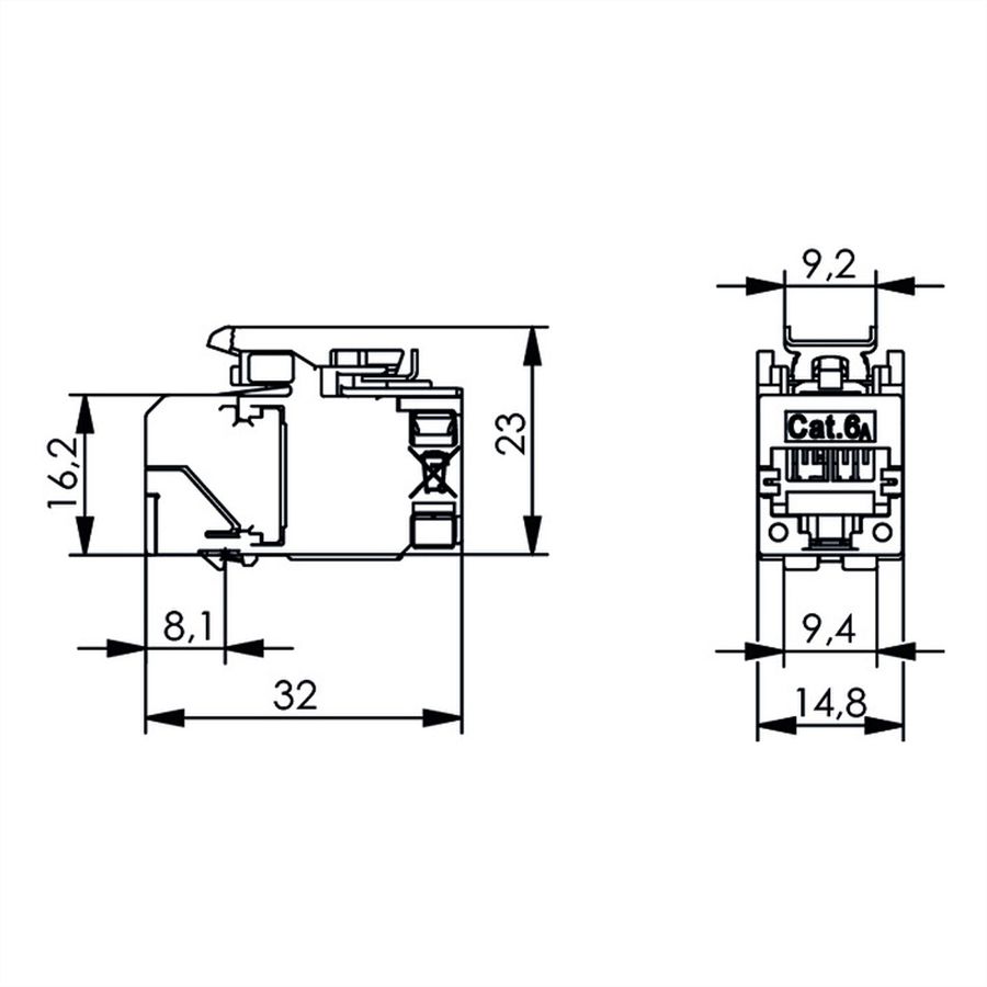 TELEGÄRTNER Module AMJ-SL Cat.6A (Classe EA) (selon ISO/IEC), 2 pièces