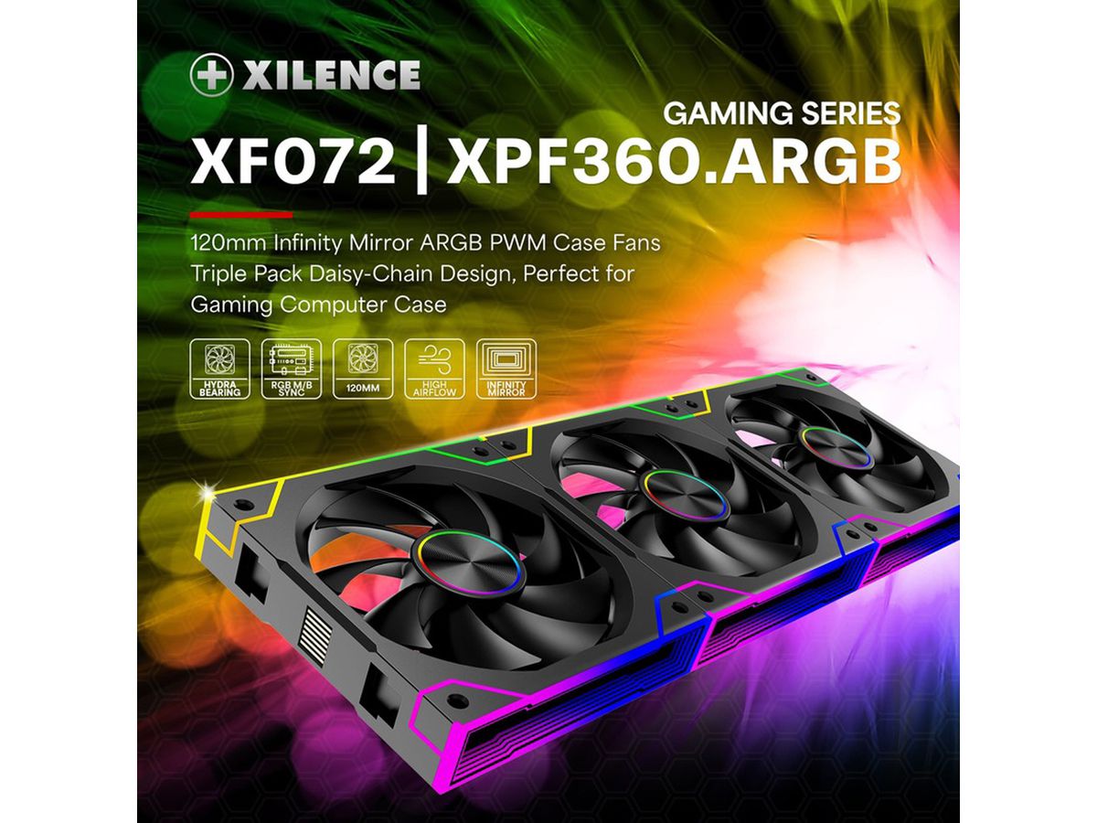 Xilence XPF120.ARGB 120mm PWM Ventilateur de boîtier, ARGB LED