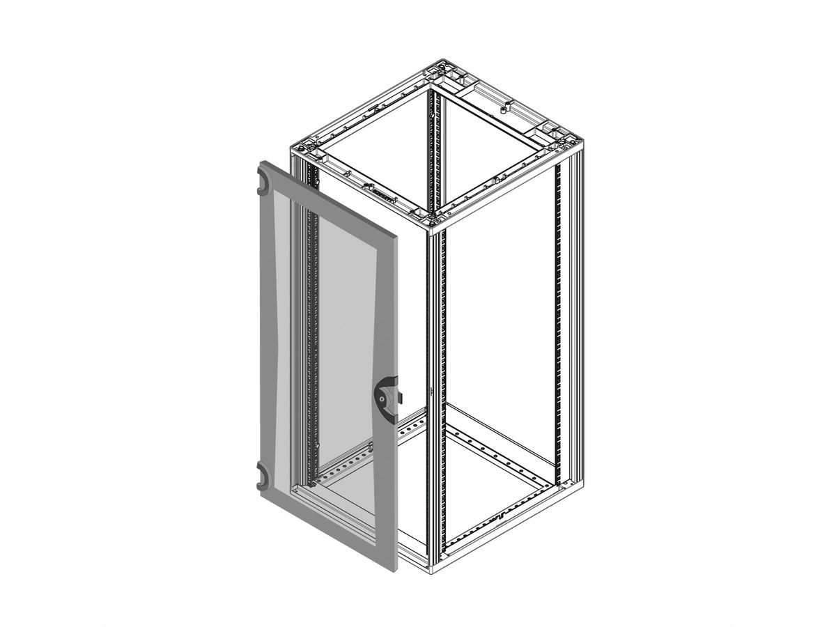 SCHROFF Novastar, porte en verre acrylique, RAL 7021, 9 U 553W
